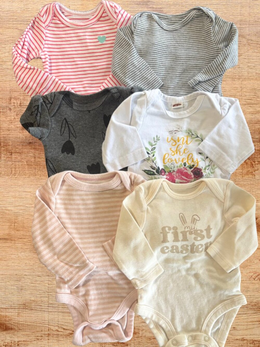 Newborn Long Sleeve Onesie Bundle Carter's Cloud Island SHEIN 6 Pack